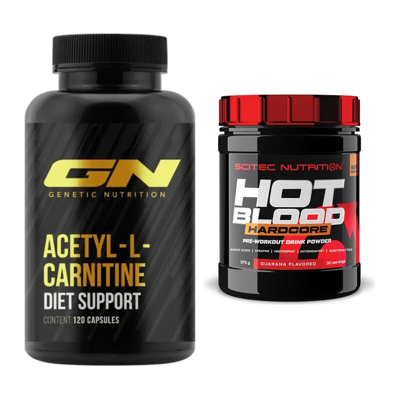 Cardio-Duo: GN Acetyl L-Carnitin + Scitec Hot Blood Hardcore – alle enthaltenen Artikel
