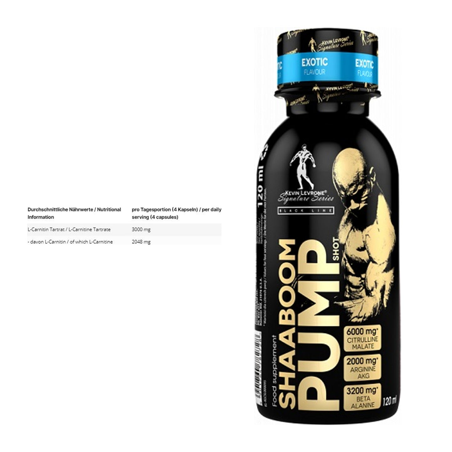 Cardio-Duo: INLEAD L-Carnitine Tartrate + Kevin Levrone Shaaboom Pump – alle enthaltenen Artikel
