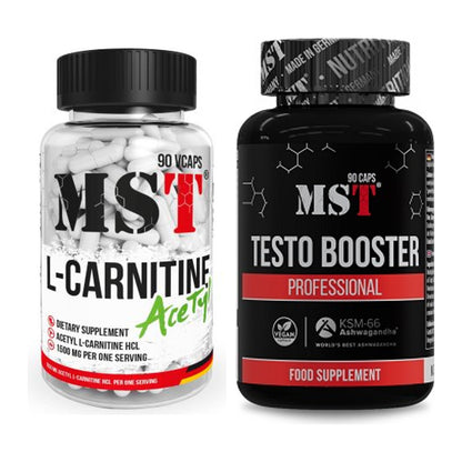 Cardio-Duo: MST L-Carnitine Acetyle + MST Testo Booster Professional – alle enthaltenen Artikel