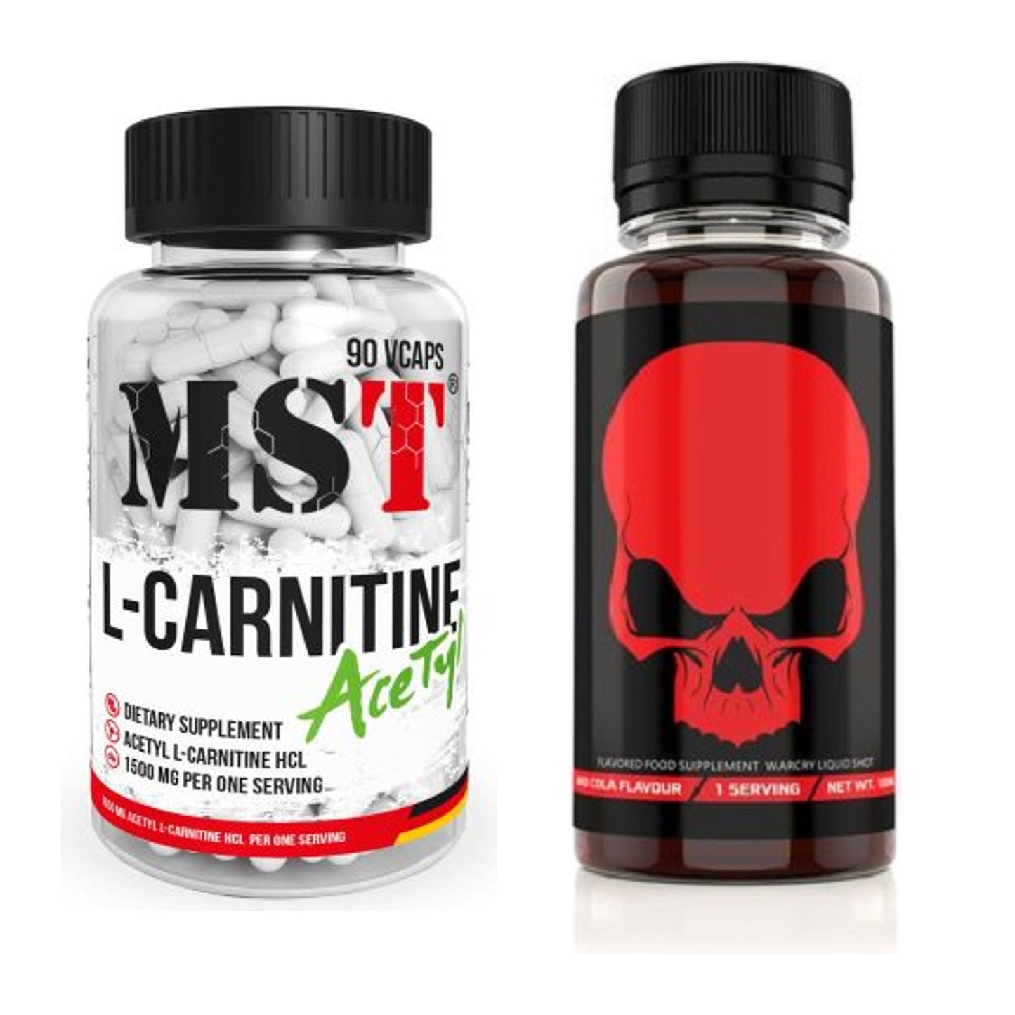 Cardio-Duo: MST L-Carnitine Acetyle + Genius Nutrition Warcry Liquid – alle enthaltenen Artikel