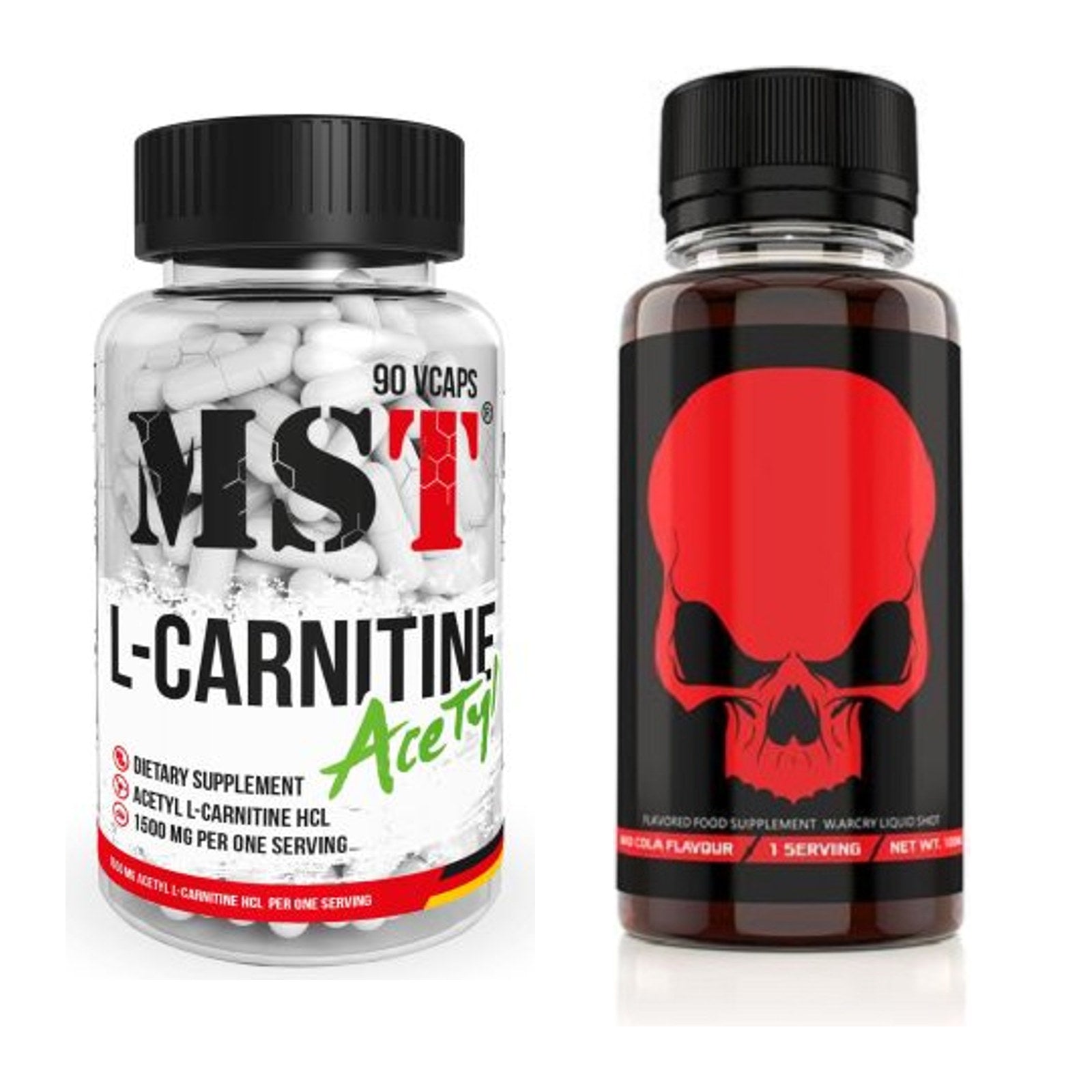 Cardio-Duo: MST L-Carnitine Acetyle + Genius Nutrition Warcry Liquid – alle enthaltenen Artikel