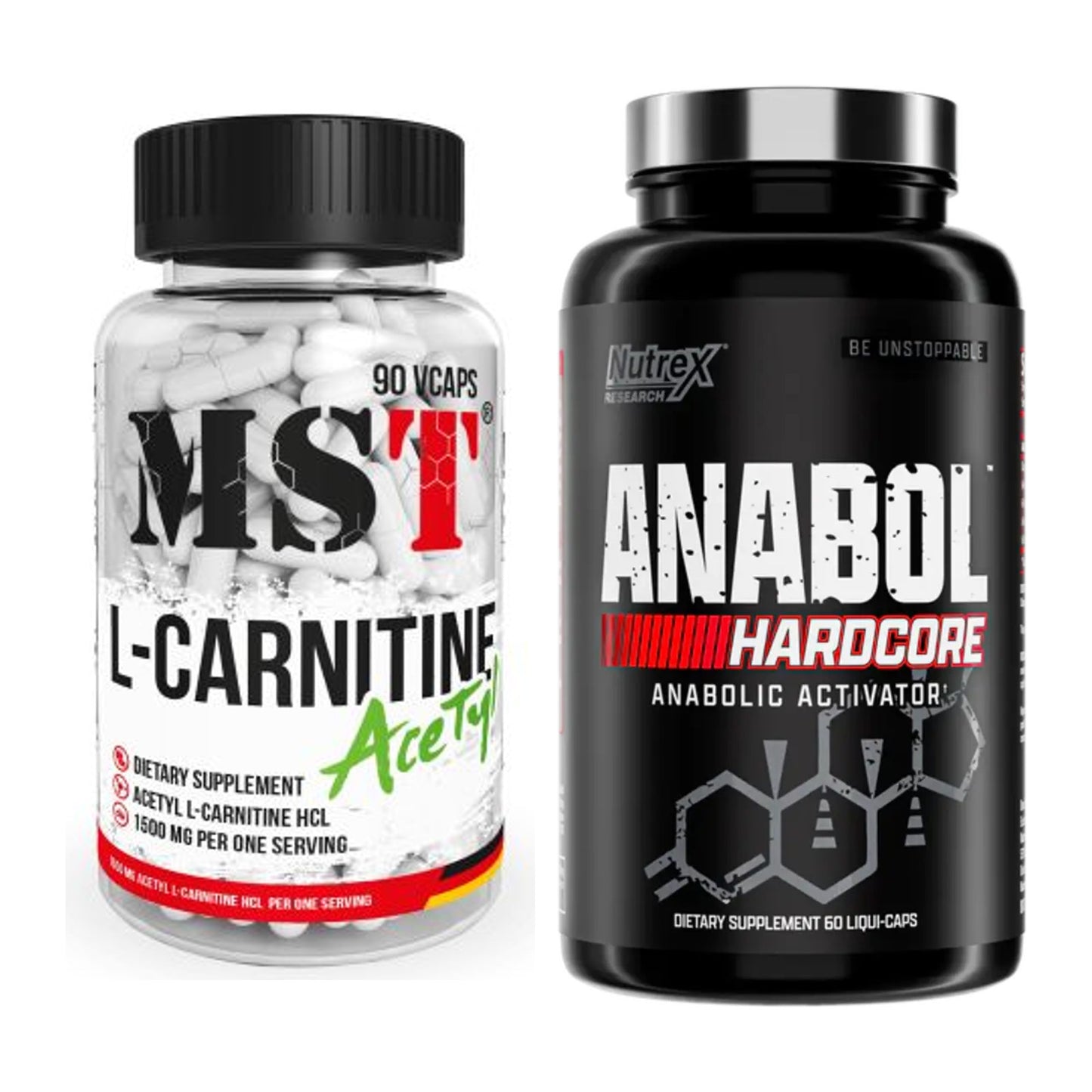 Cardio-Duo: MST L-Carnitine Acetyle + Nutrex Anabol Hardcore – alle enthaltenen Artikel