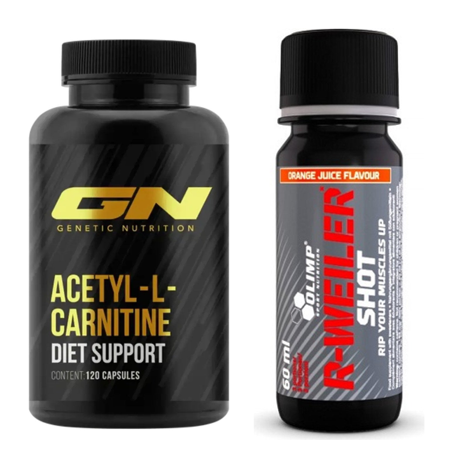 Cardio-Duo: GN Acetyl L-Carnitin + Olimp R-Weiler Shot – alle enthaltenen Artikel