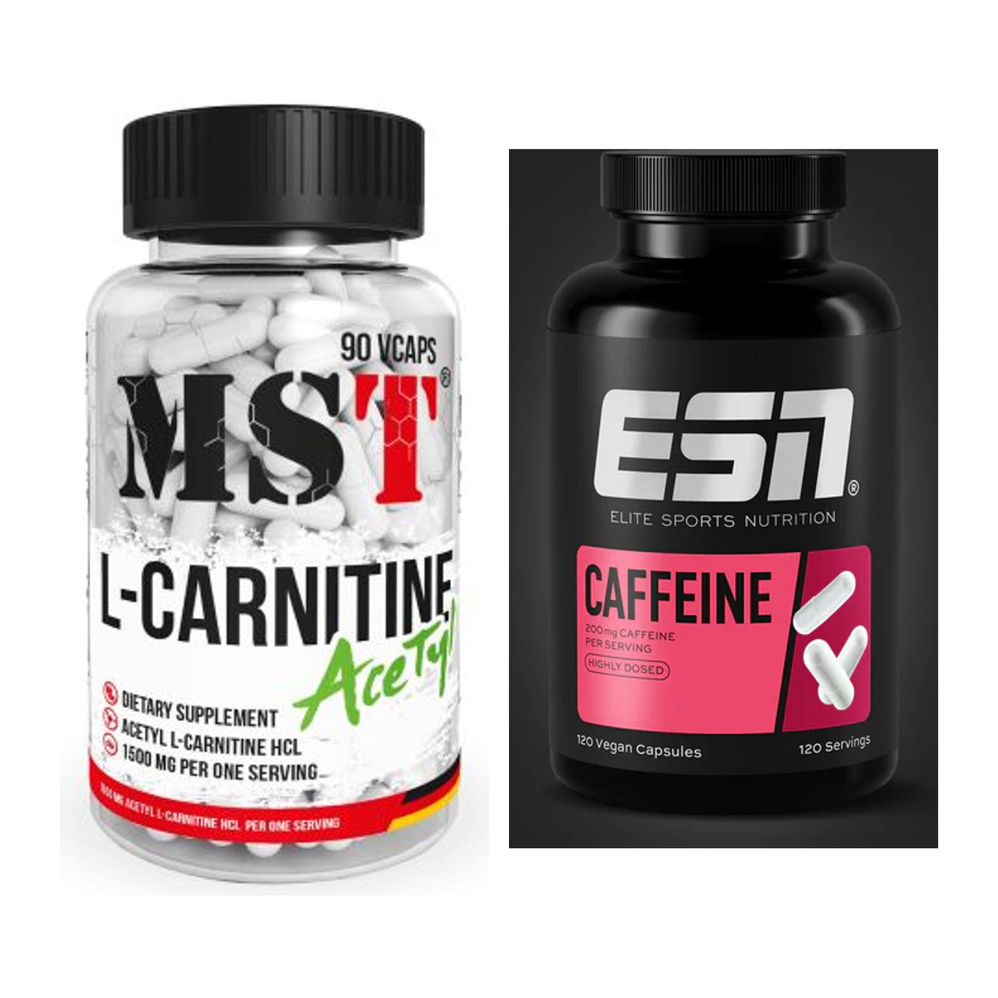 Cardio-Duo: MST L-Carnitine Acetyle + ESN Caffeine Caps – alle enthaltenen Artikel