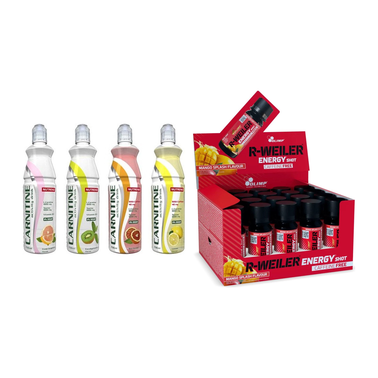 Cardio-Duo: Nutrend Activity + Olimp R-Weiler Energy Shot – alle enthaltenen Artikel