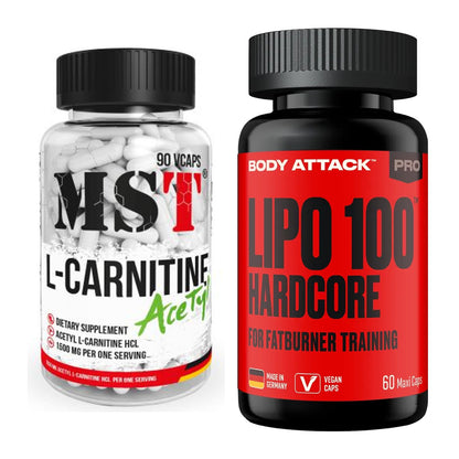 Cardio-Duo: MST L-Carnitine Acetyle + Body Attack LIPO 100-HARDCORE – alle enthaltenen Artikel
