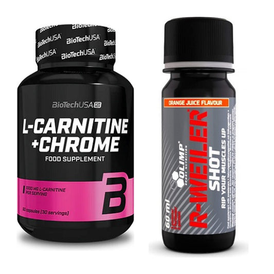 Cardio-Duo: BioTech L-Carnitine + Chrome + Olimp R-Weiler Shot – alle enthaltenen Artikel
