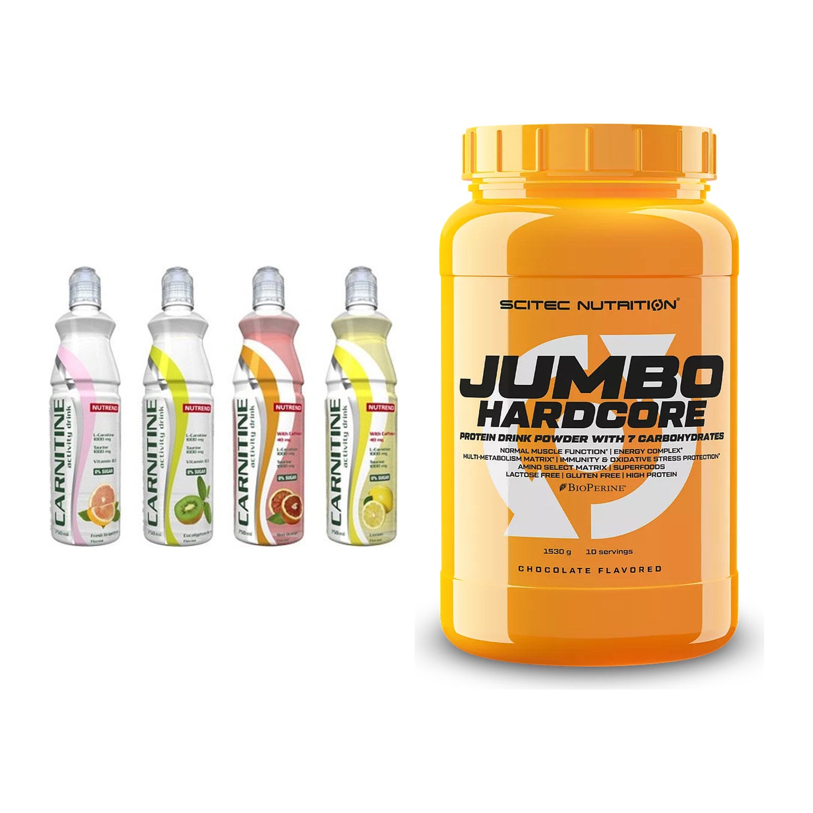 Cardio-Duo: Nutrend Activity + Scitec Jumbo Hardcore1530g – alle enthaltenen Artikel