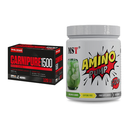 Cardio-Duo: Body Attack Carnipure 1500 + MST Amino Pump (flavoured) – alle enthaltenen Artikel