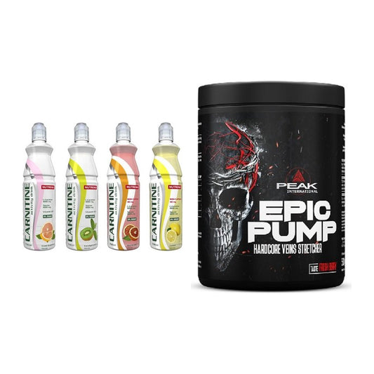 Cardio-Duo: Nutrend Activity L-Carnitine Drink + Peak EPIC Pump – alle enthaltenen Artikel