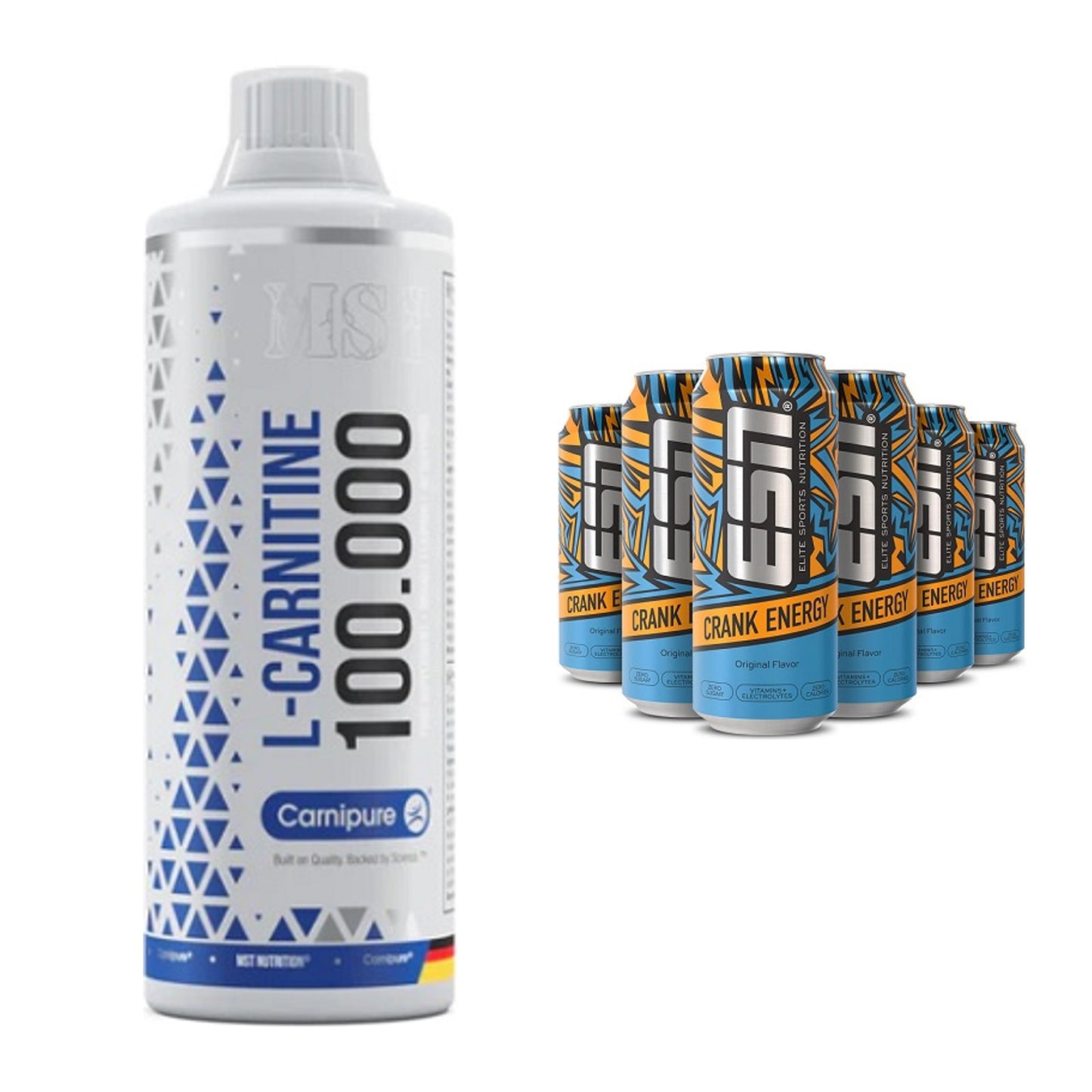 Cardio-Duo: MST L-Carnitine Carnipure 100 000 + ESN Crank Energy – alle enthaltenen Artikel
