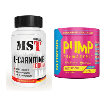 Cardio-Duo: MST L-Carnitine 1000 (90 Tabl.) + Nutrend Pump – alle enthaltenen Artikel