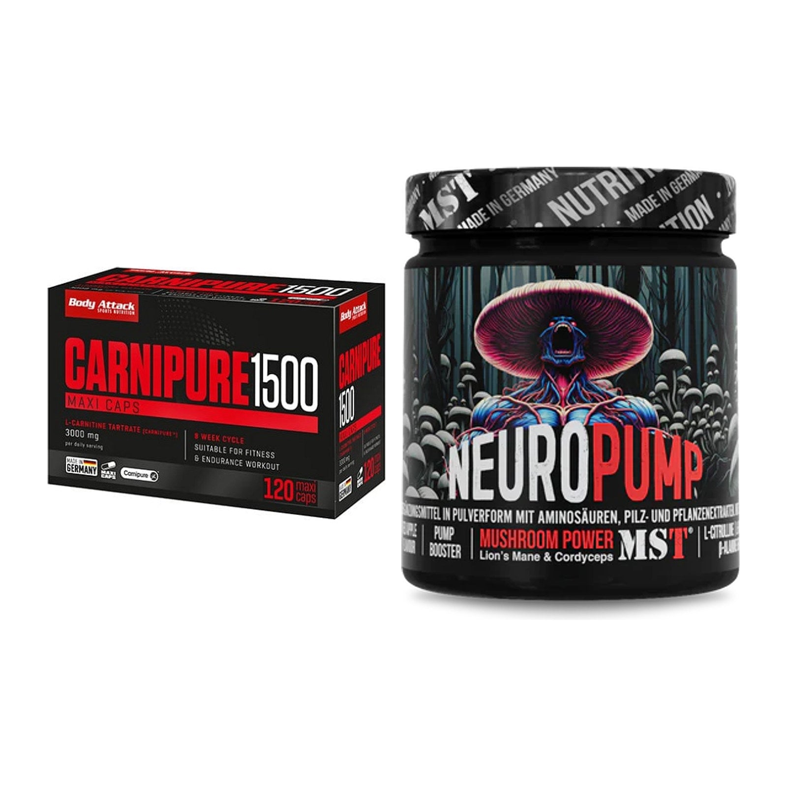 Cardio-Duo: Body Attack Carnipure 1500 + MST NeuroPump – alle enthaltenen Artikel