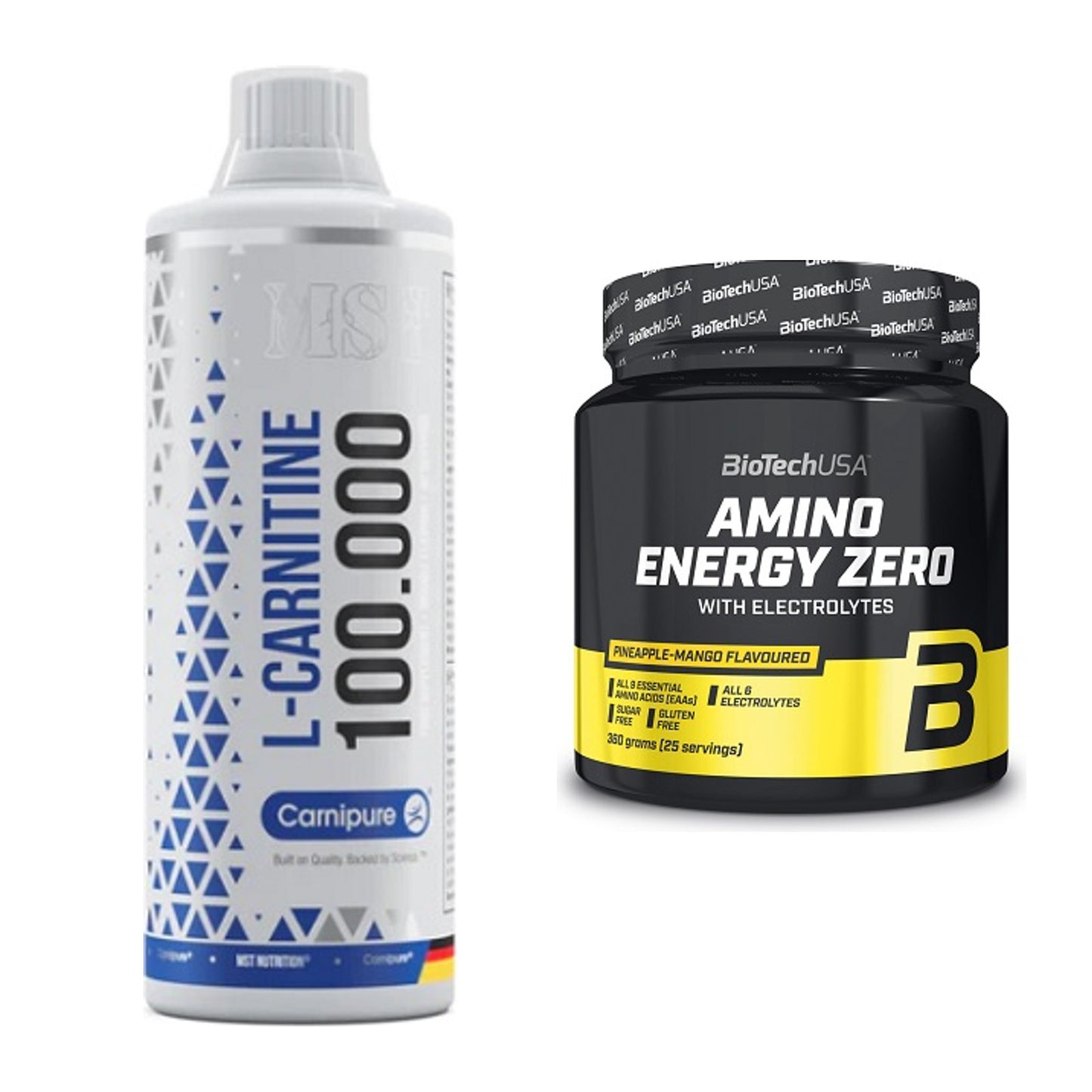 Cardio-Duo: MST L-Carnitine Carnipure + BioTech Amino Energy Zero – alle enthaltenen Artikel
