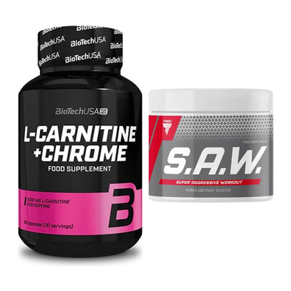 Cardio-Duo: BioTech L-Carnitine + Chrome + Trec Nutrition SAW Booster – alle enthaltenen Artikel