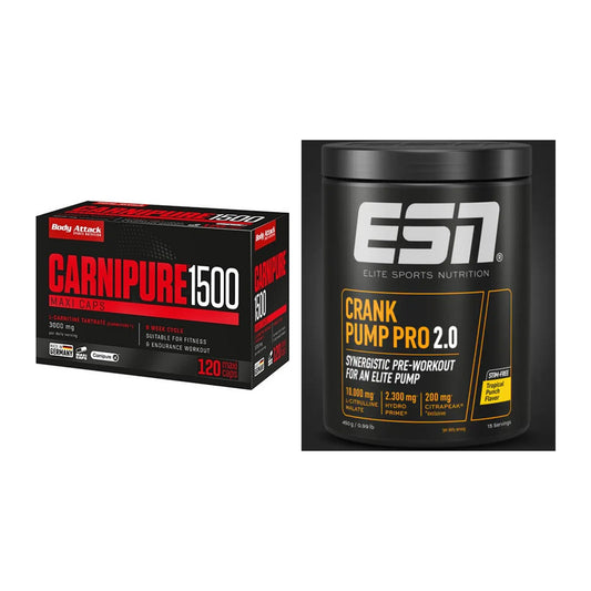 Cardio-Duo: Body Attack Carnipure 1500 + ESN Crank Pump Pro 2.0 – alle enthaltenen Artikel