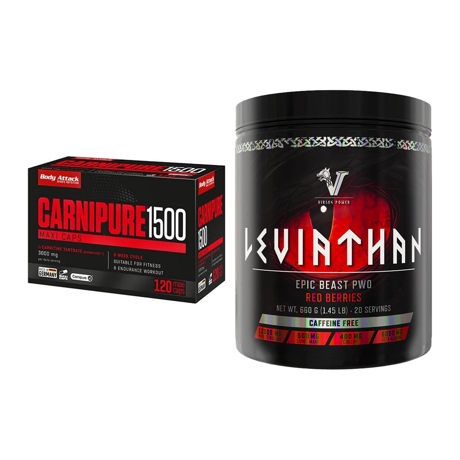 Cardio-Duo: Body Attack Carnipure 1500 + Viking Power Leviathan – alle enthaltenen Artikel