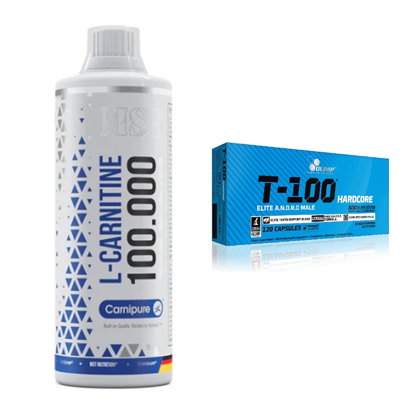 Cardio-Duo: MST L-Carnitine Carnipure 100 000 + Olimp T-100 Hardcore – alle enthaltenen Artikel