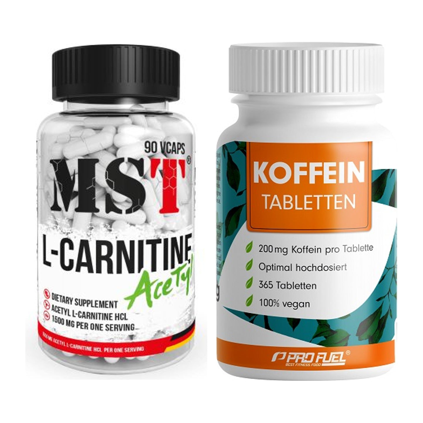 Cardio-Duo: MST L-Carnitine Acetyle + ProFuel Koffein (200mg) – alle enthaltenen Artikel