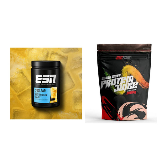 Clear-Whey-Duo: ESN ISOCLEAR Whey Isolate + Big Zone Clear Whey – alle enthaltenen Artikel