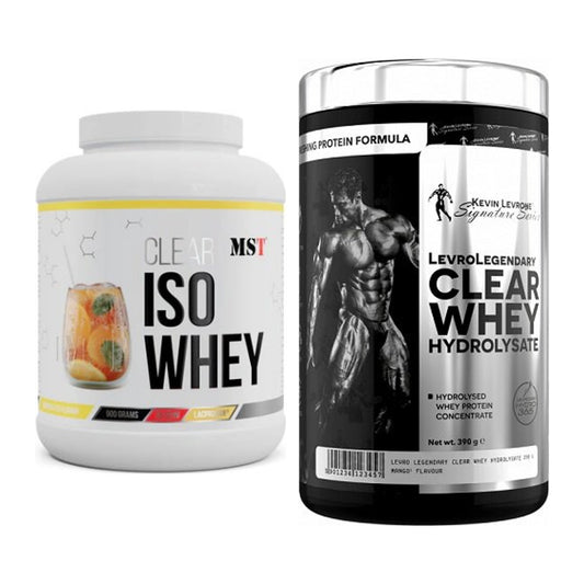 Clear-Whey-Duo: MST Iso Clear 900g + Kevin Levrone Clear Whey – alle enthaltenen Artikel