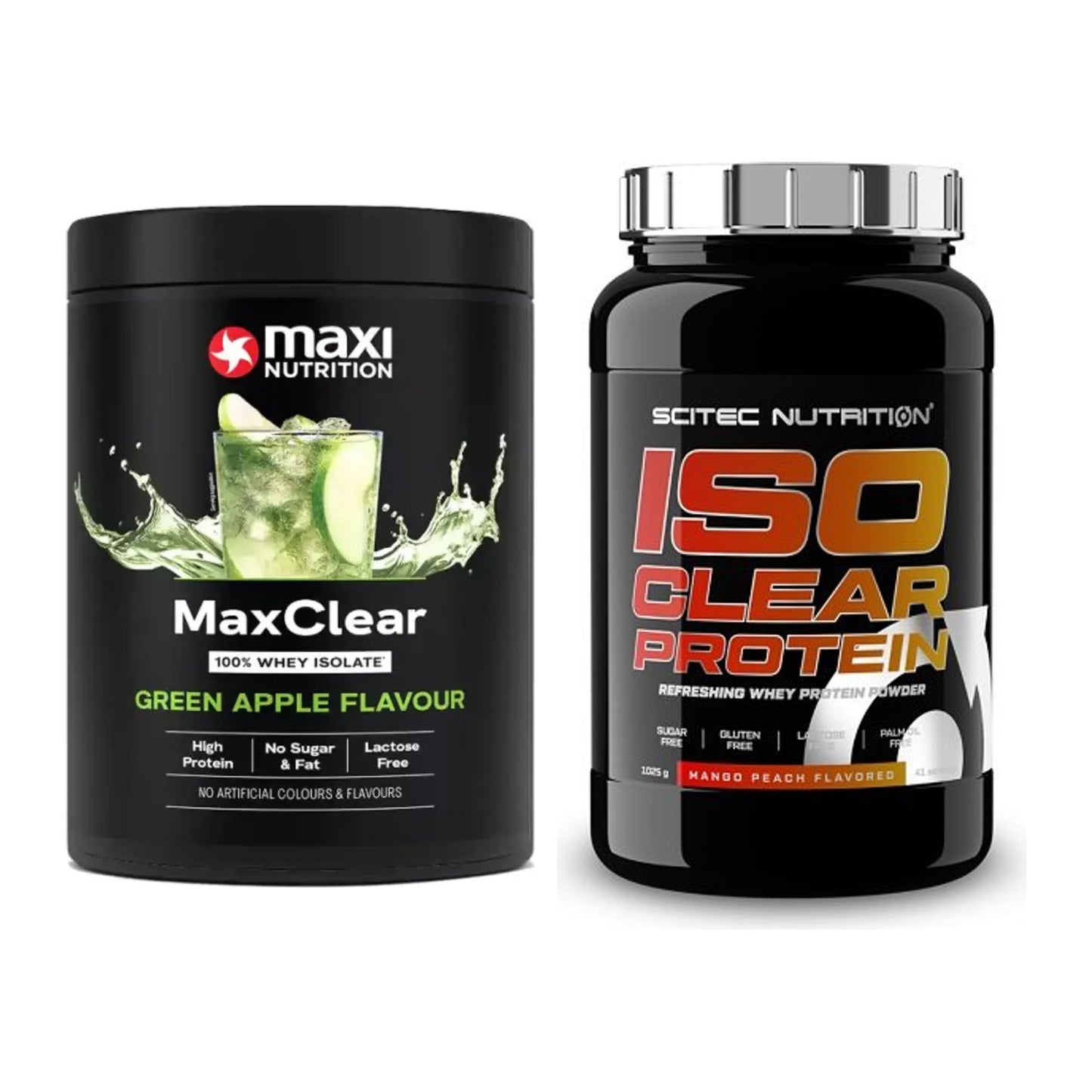 Clear-Whey-Duo: MaxiNutrition MaxClear + Scitec IsoClear Protein – alle enthaltenen Artikel