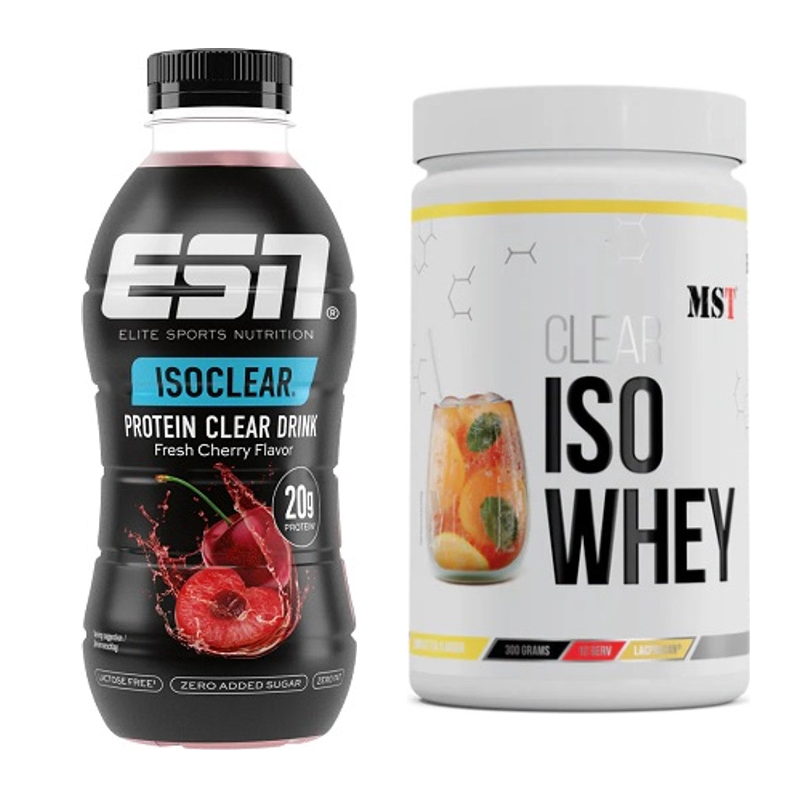 Clear-Whey-Duo: ESN Isoclear RTD + MST Iso Clear – alle enthaltenen Artikel