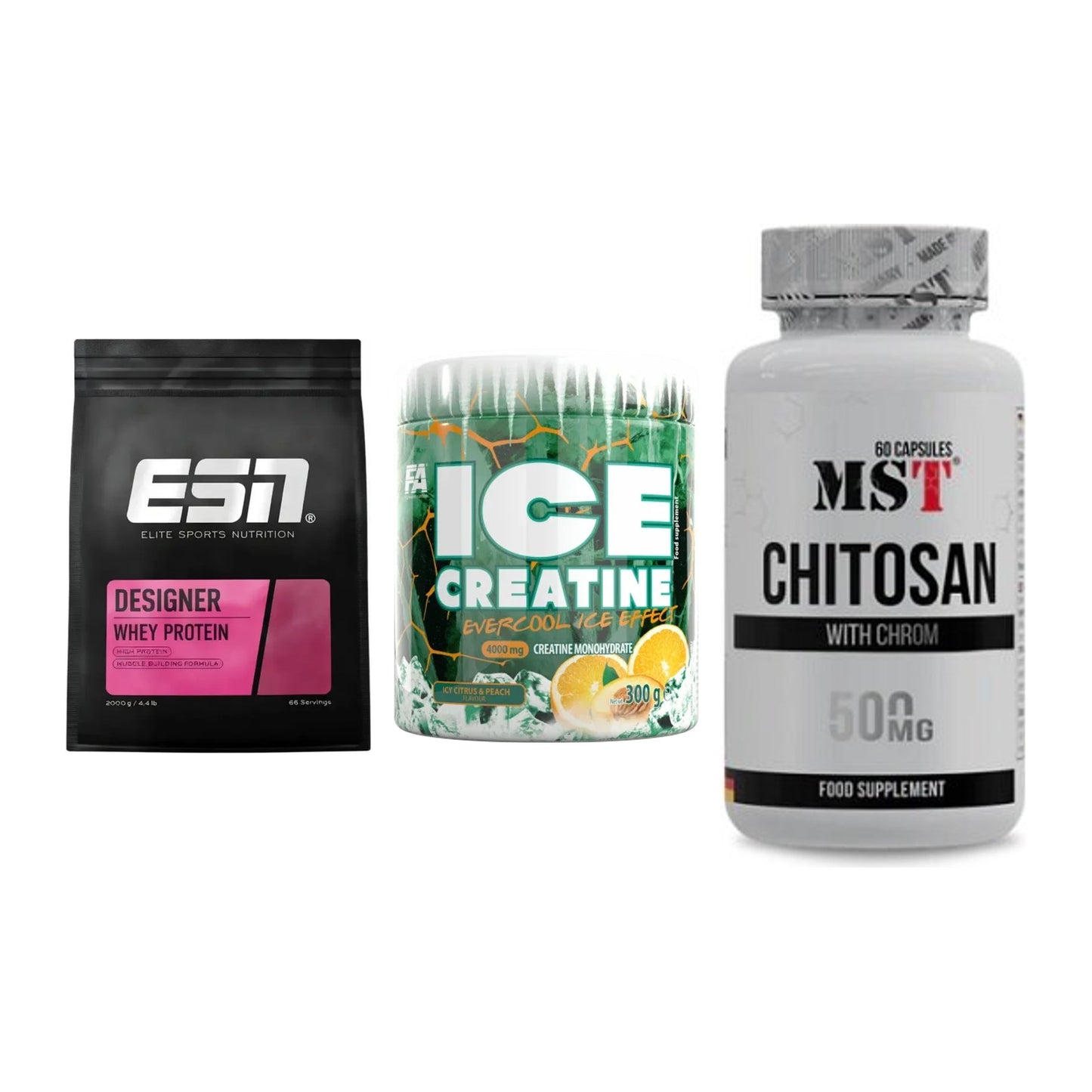 Definitionsphase-Set: ESN Designer + FA Nutrition + MST Chitosan – alle enthaltenen Artikel