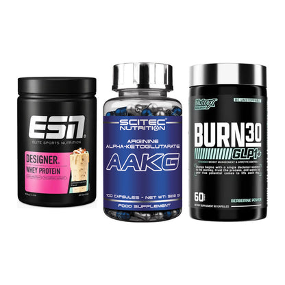 Definitionsphase-Set: ESN Designer + Scitec AAKG + Nutrex Burn 30 – alle enthaltenen Artikel