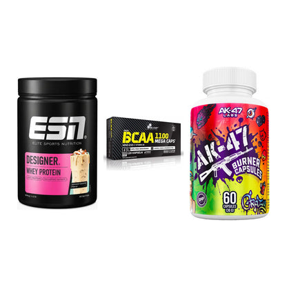 Definitionsphase-Set: ESN Designer + Olimp BCAA + AK47 Labs – alle enthaltenen Artikel