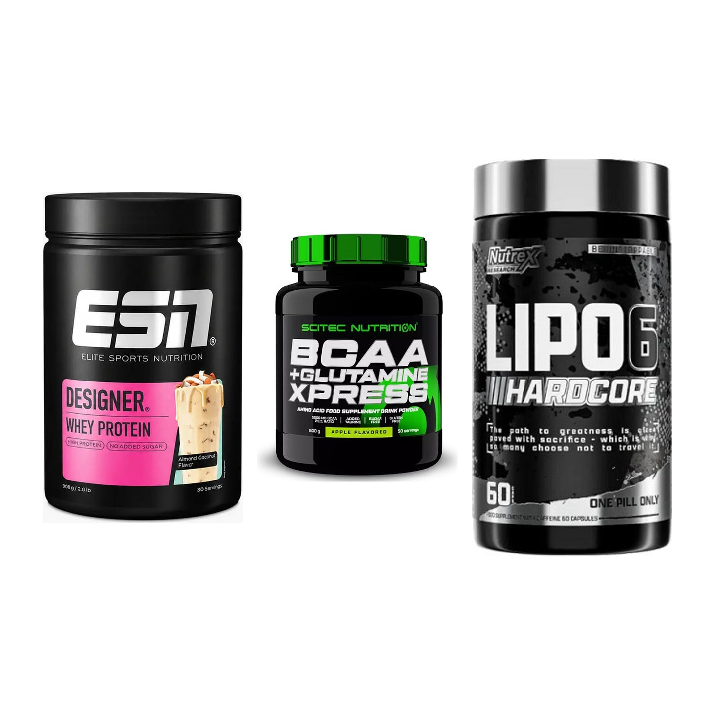 Definitionsphase-Set: ESN Designer + Scitec BCAA + Nutrex Lipo 6 – alle enthaltenen Artikel