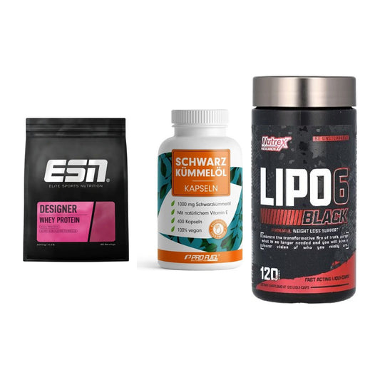 Definitionsphase-Set: ESN Designer + ProFuel Schwar + Nutrex Lipo 6 – alle enthaltenen Artikel