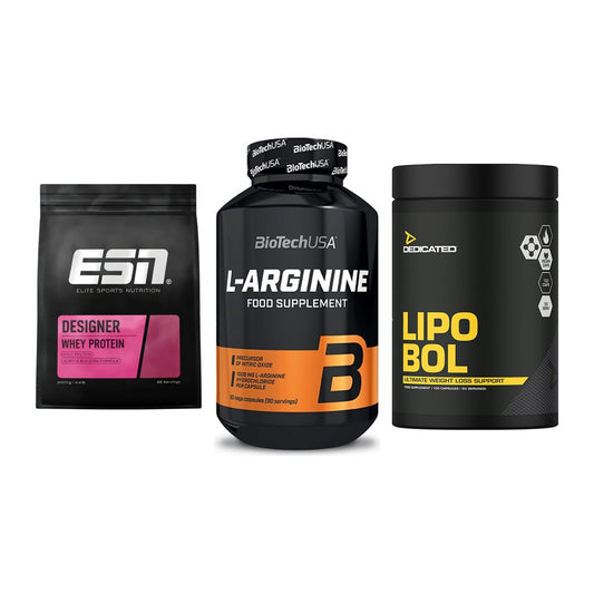 Definitionsphase-Set: ESN Designer + BioTech L-Argi + Dedicated – alle enthaltenen Artikel