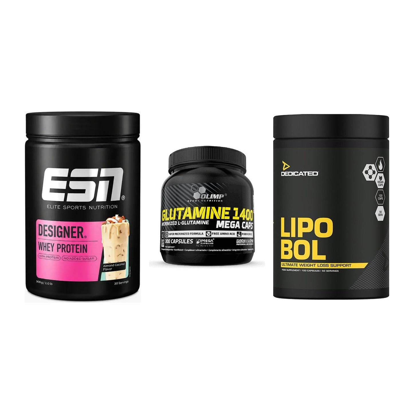 Definitionsphase-Set: ESN Designer + Olimp L-Glutam + Dedicated – alle enthaltenen Artikel