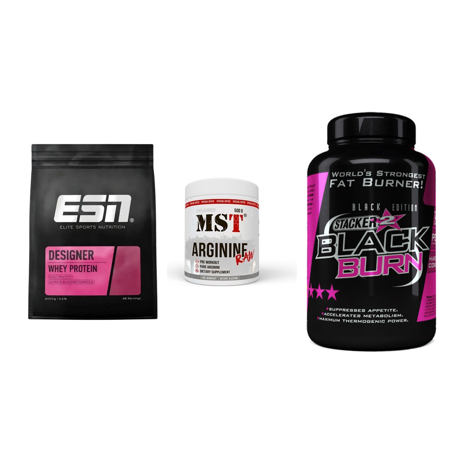 Definitionsphase-Set: ESN Designer + MST Arginine + Stacker2 Black – alle enthaltenen Artikel