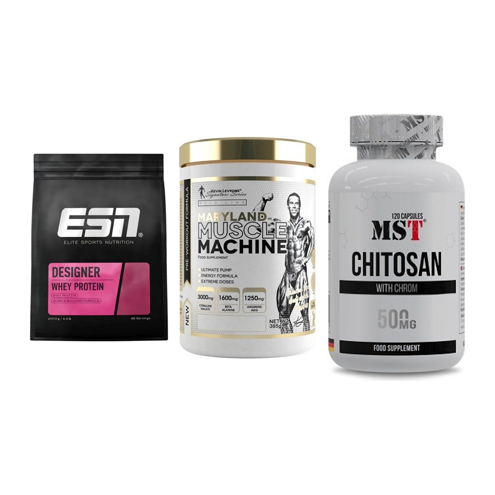 Definitionsphase-Set: ESN Designer + Kevin Levrone + MST Chitosan – alle enthaltenen Artikel