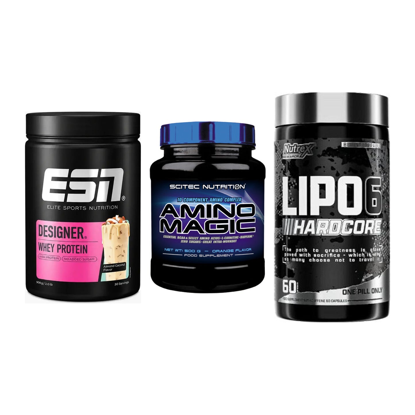 Definitionsphase-Set: ESN Designer + Scitec Amino + Nutrex Lipo 6 – alle enthaltenen Artikel