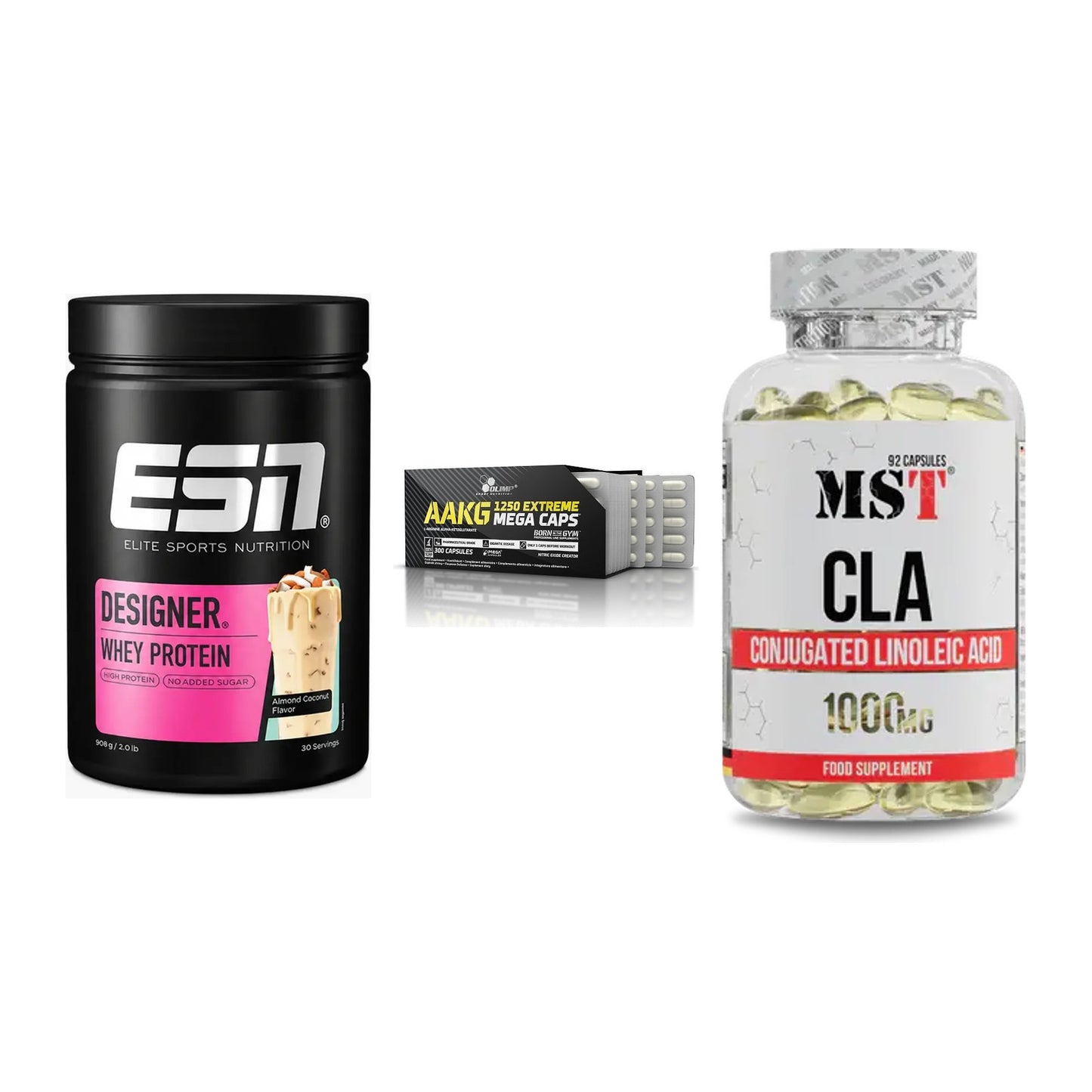 Definitionsphase-Set: ESN Designer + Olimp AAKG + MST CLA 1000mg – alle enthaltenen Artikel