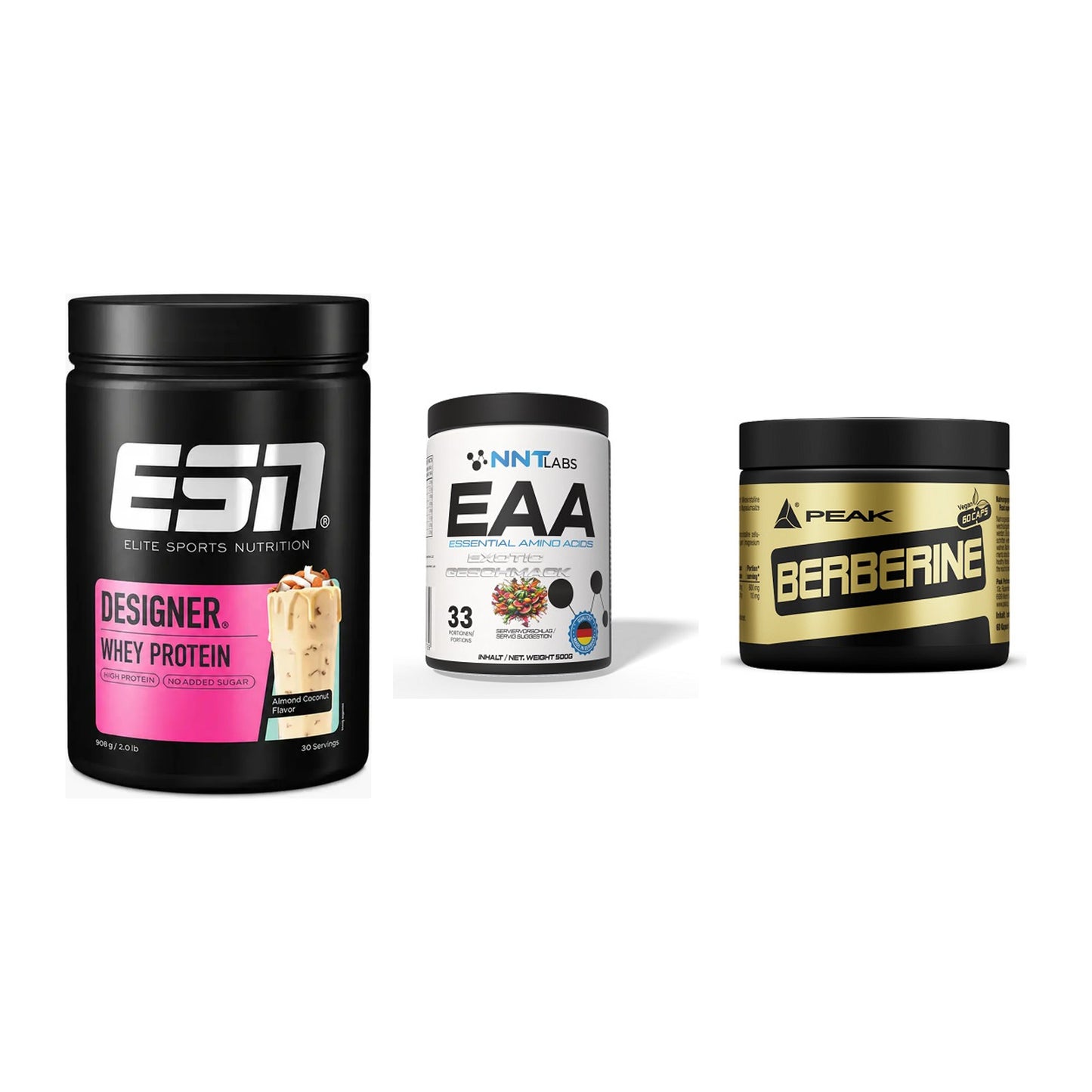 Definitionsphase-Set: ESN Designer Whey + NNT EAA + Peak Berberine – alle enthaltenen Artikel