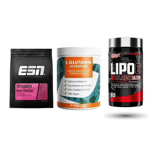 Definitionsphase-Set: ESN Designer + ProFuel Glutam + Nutrex Lipo 6 – alle enthaltenen Artikel