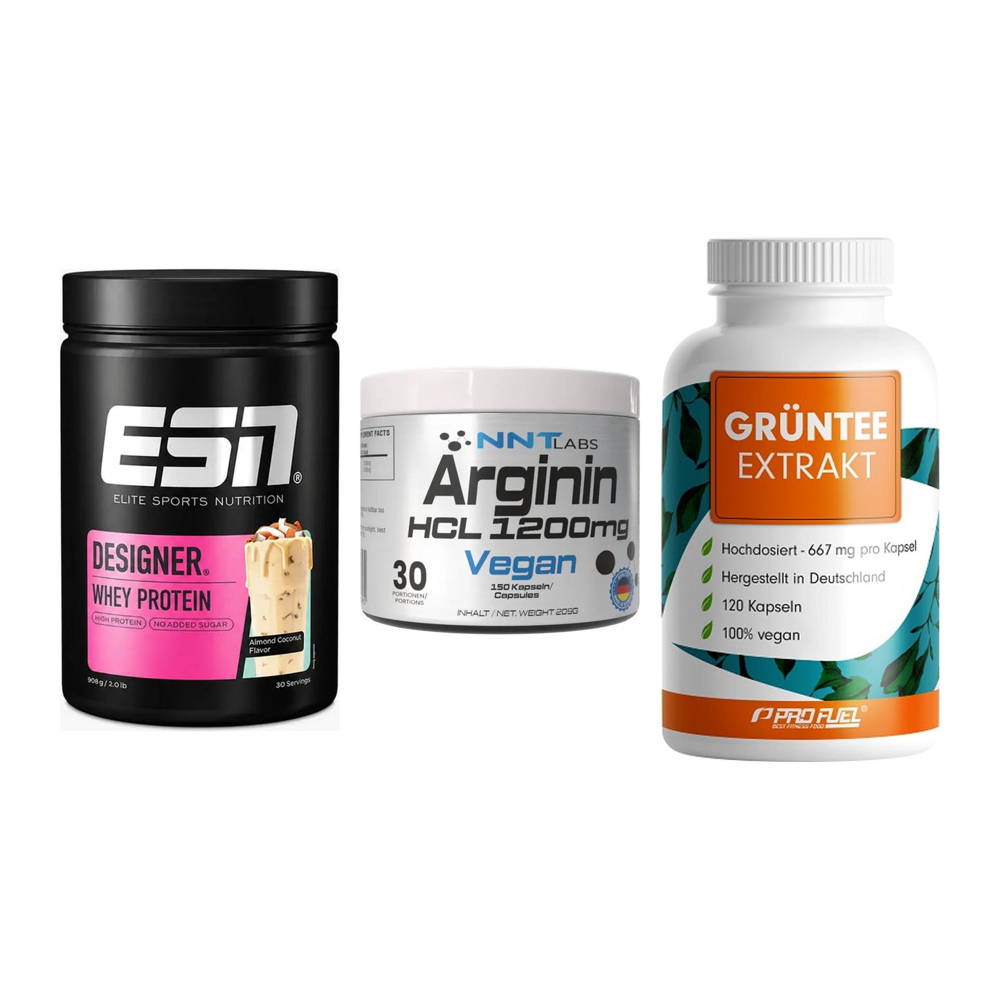 Definitionsphase-Set: ESN Designer + NNT Arginin + ProFuel Grünte – alle enthaltenen Artikel