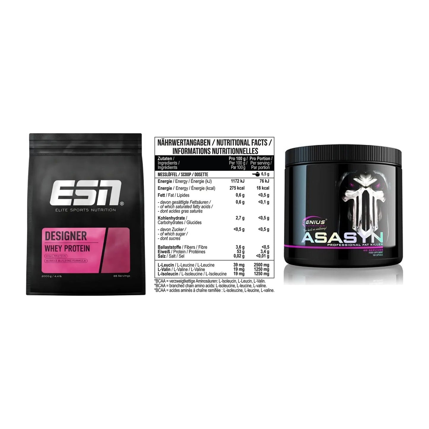 Definitionsphase-Set: ESN Designer + MST BCAA Zero + Genius Nutriti – alle enthaltenen Artikel
