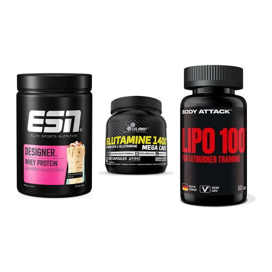 Definitionsphase-Set: ESN Designer + Olimp L-Glutam + Body Attack – alle enthaltenen Artikel
