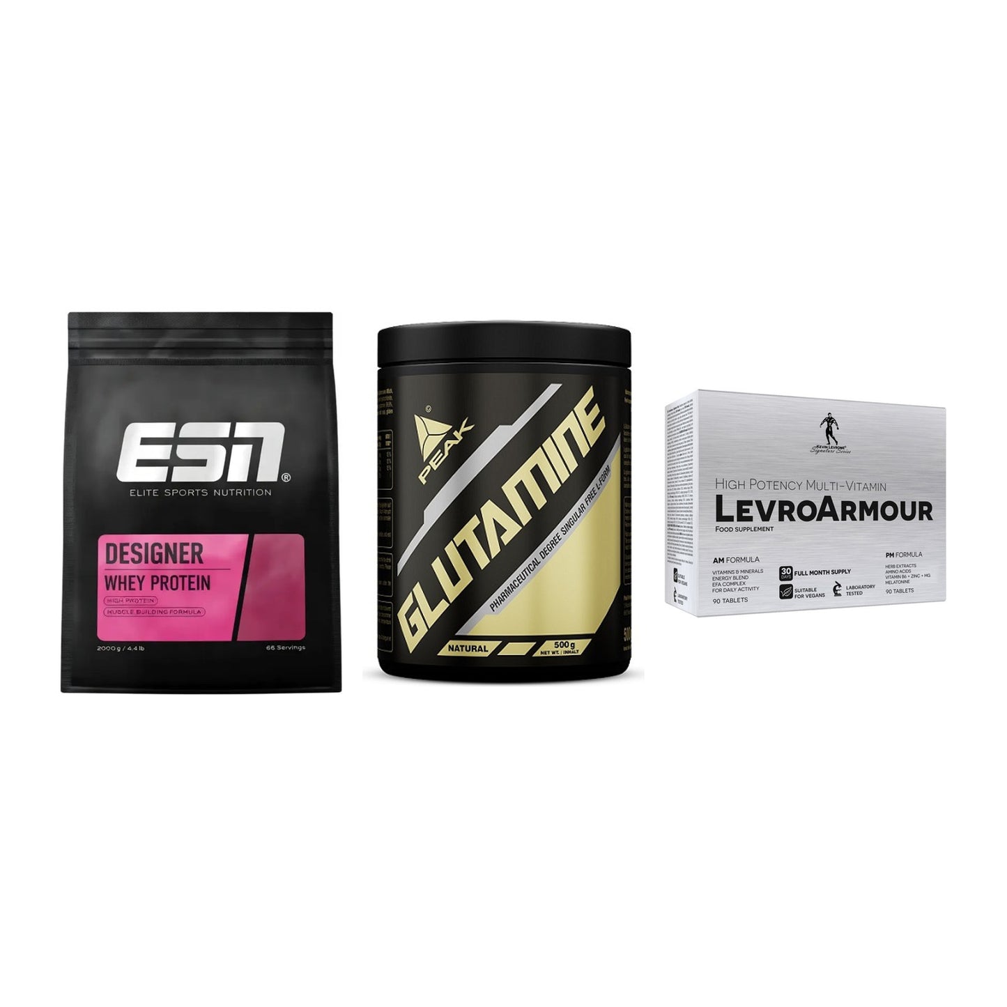 Definitionsphase-Set: ESN Designer + Peak Glutamin + Kevin Levrone – alle enthaltenen Artikel