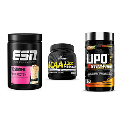 Definitionsphase-Set: ESN Designer + Olimp BCAA + Nutrex Lipo 6 – alle enthaltenen Artikel