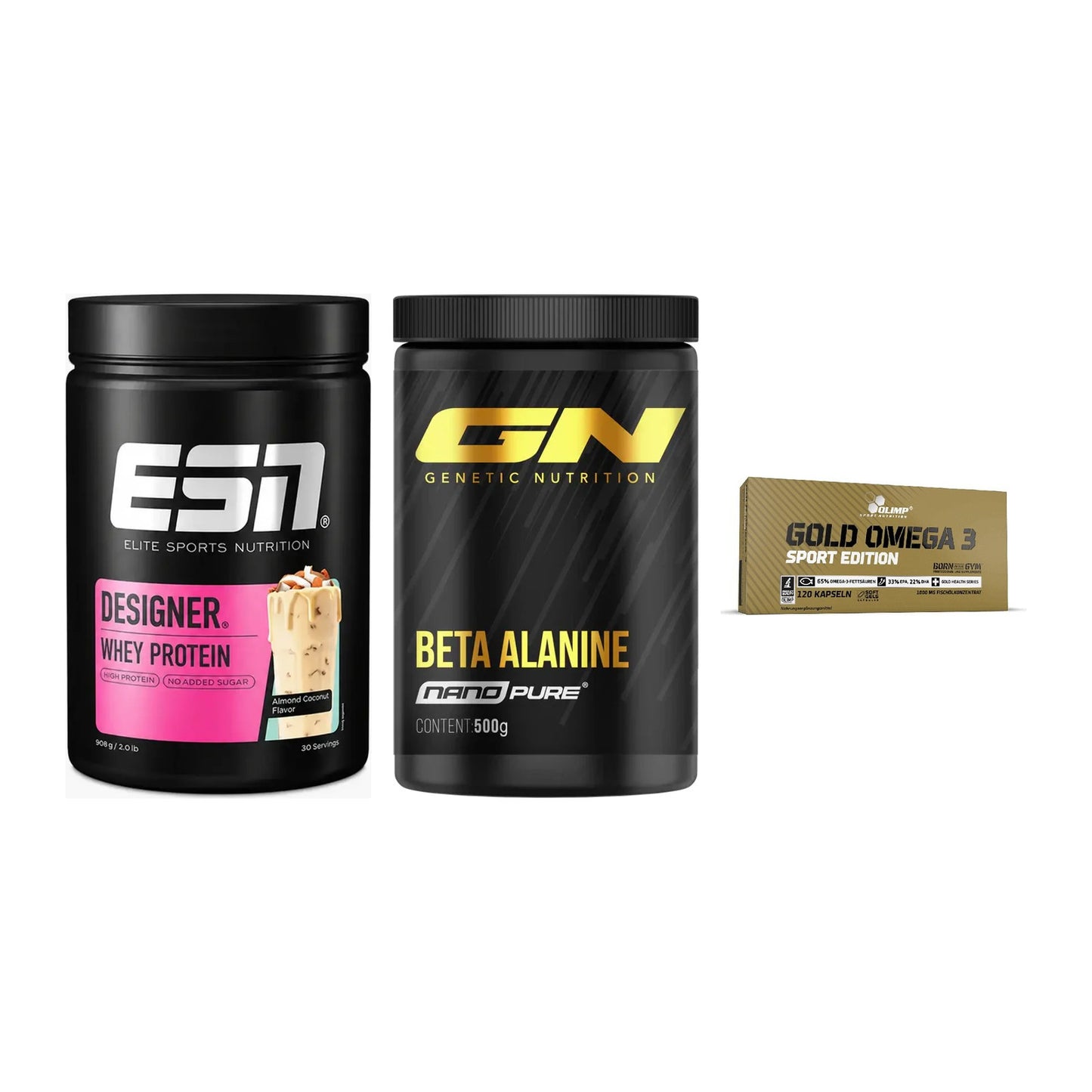 Definitionsphase-Set: ESN Designer + GN Nano Beta + Olimp Omega 3 – alle enthaltenen Artikel