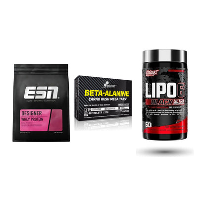 Definitionsphase-Set: ESN Designer + Olimp Beta-Ala + Nutrex Lipo 6 – alle enthaltenen Artikel