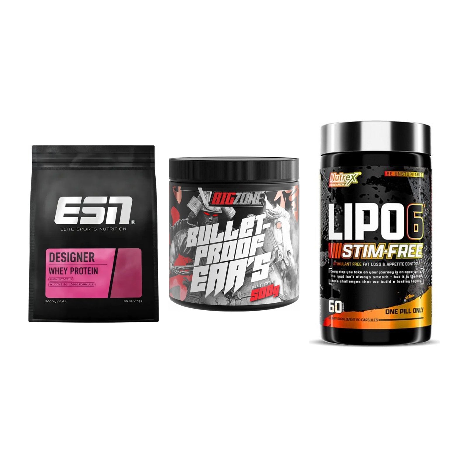 Definitionsphase-Set: ESN Designer + Big Zone + Nutrex Lipo 6 – alle enthaltenen Artikel