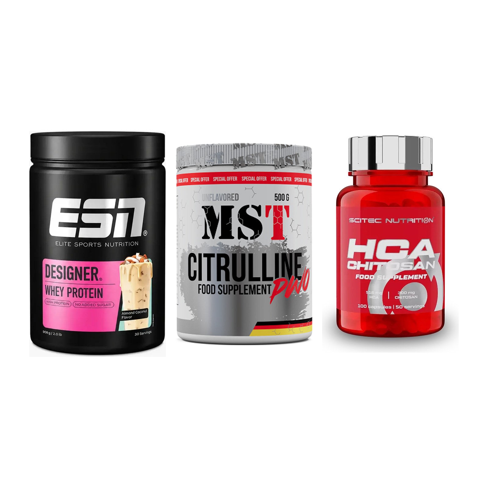 Definitionsphase-Set: ESN Designer + MST Citrulline + Scitec HCA-Chi – alle enthaltenen Artikel
