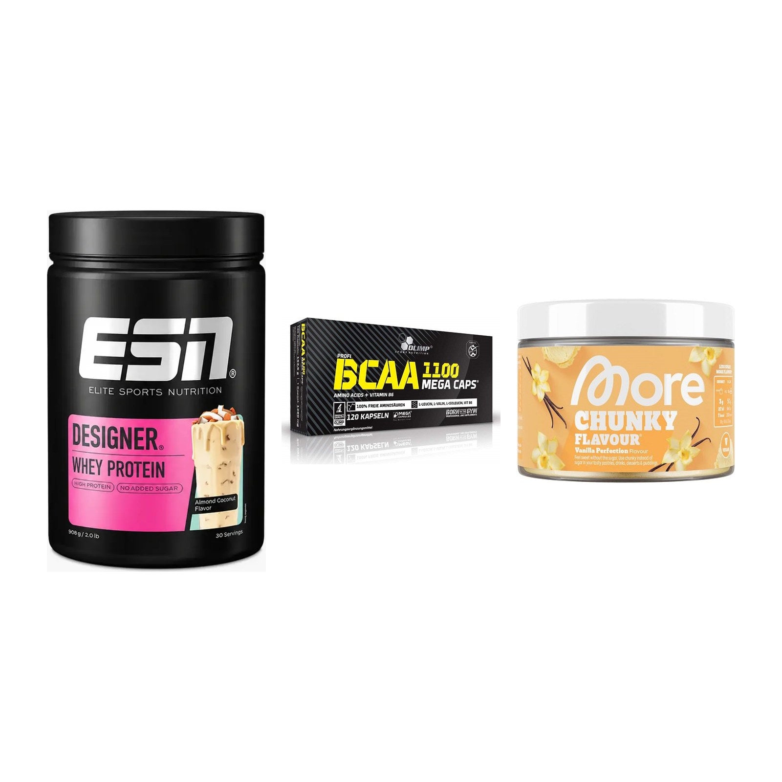 Definitionsphase-Set: ESN Designer + Olimp BCAA + More Nutrition – alle enthaltenen Artikel
